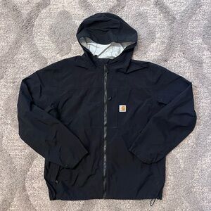 Carhartt Storm Defender Black Hooded Rain Jacket